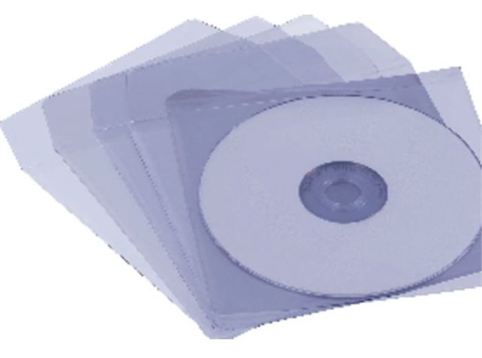 IBERPLAS Caja de 100 fundas porta CD/DVD con solapa de cierre 479D, (1 u.)  - Maosa Oficinas, S.L.